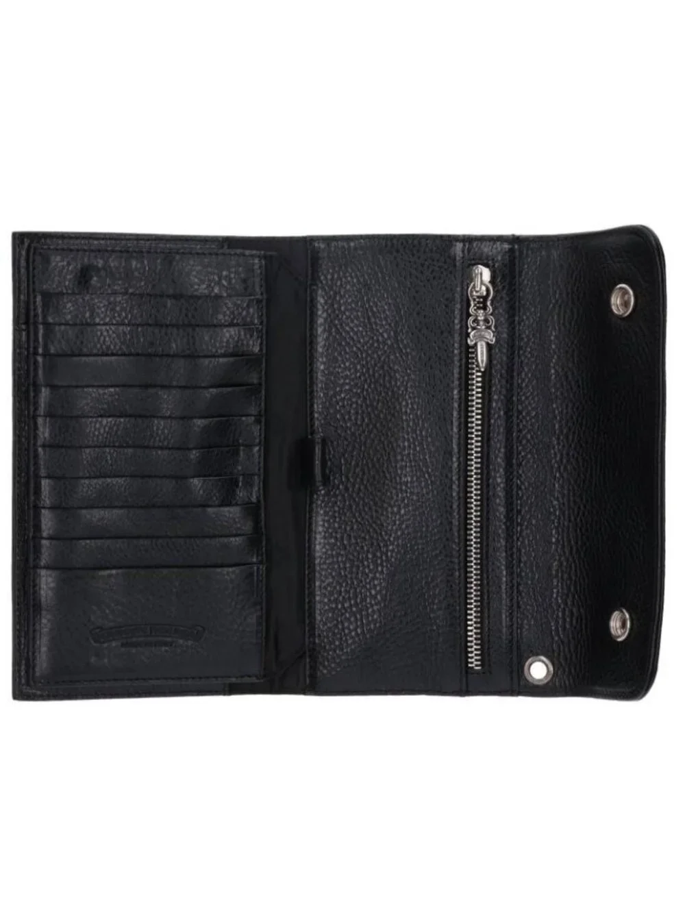 Chrome Hearts Wave Cross Ball Button Leather Wallet